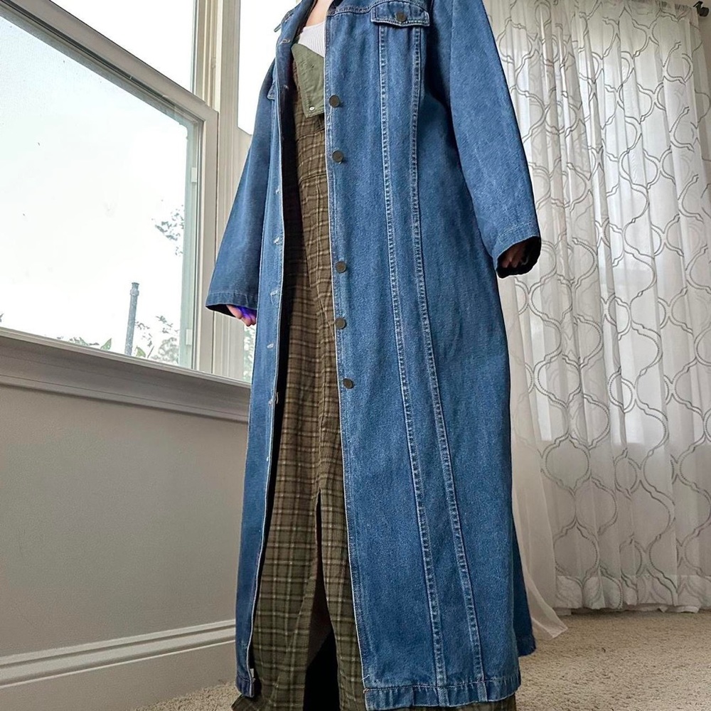 VTG denim trench coat - Picture 2 of 6
